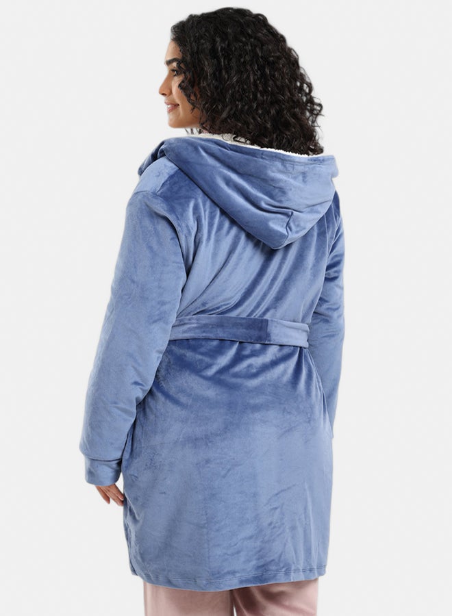 Carina Padded Velvet Hooded Robe - Image 4