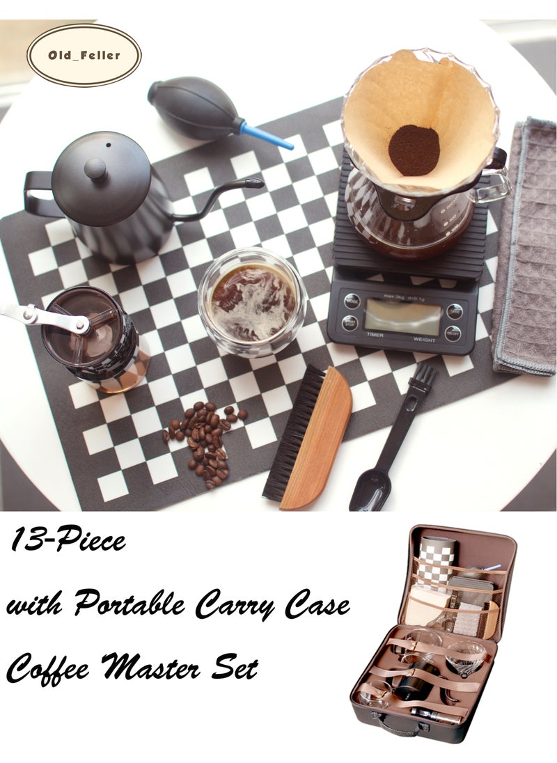 Old_Feller 13 Piece  V60  Drip Coffee Maker Set Pour Over Coffee Maker with Portable Carry Case Coffee Master Set  - Image 3