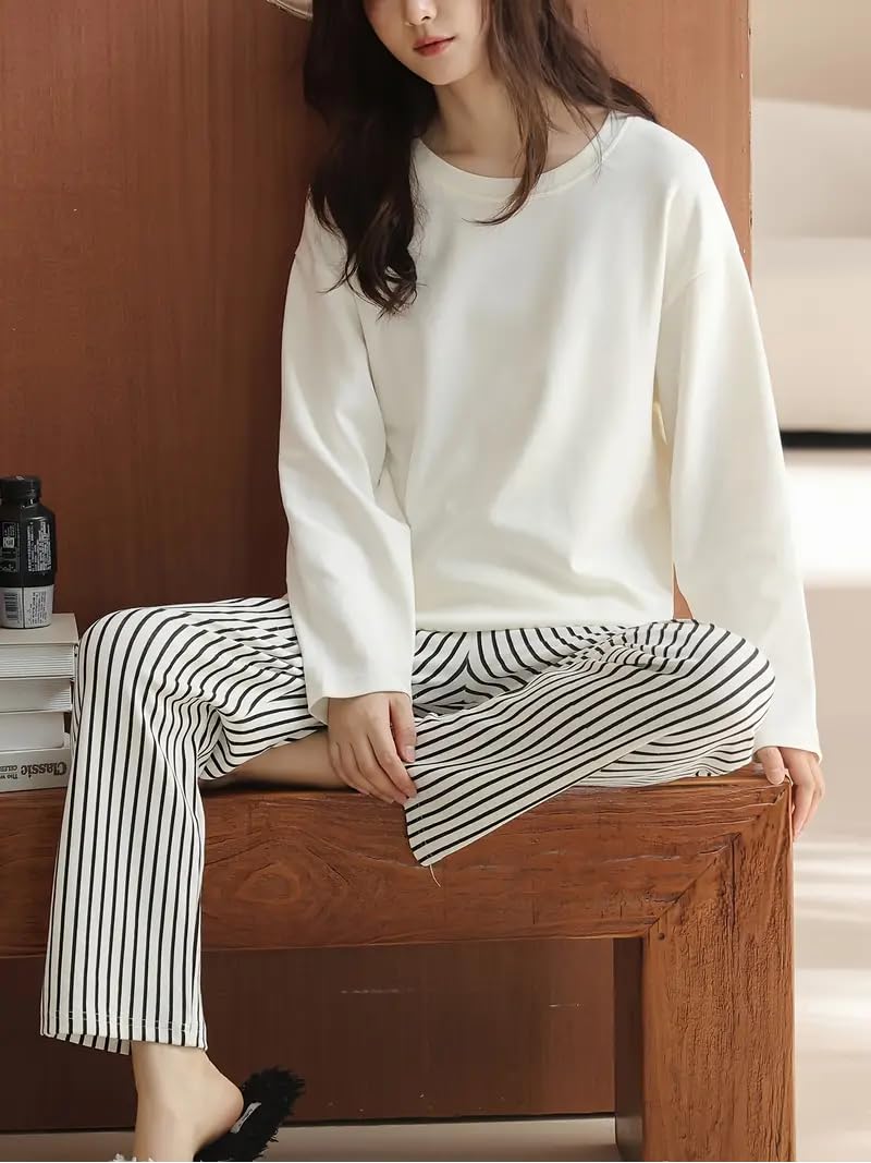 Celary Korean Style Women’s Night Suit|| Cute Printed Pajama Set with Long Sleeve Top & Pants|| Soft Cotton Loungewear || Cotton Blend Night Dress - Image 3