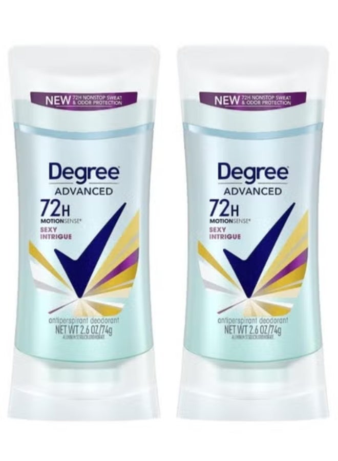 Degree 2Pcs Degree Advanced 72H MotionSense, Sexy Intrigue Antiperspirant Deodorant, 74 Grams - Image 1