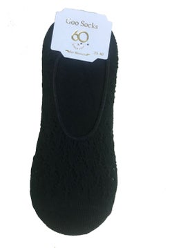 Goo Socks 3 Pairs of Black Color Mesh Flat Footwear Socks 