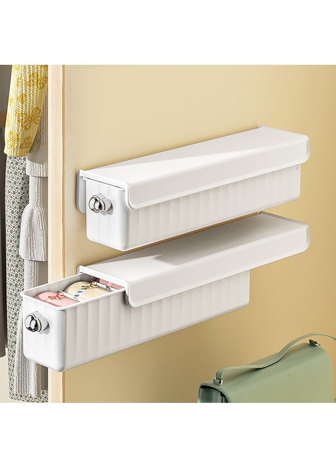2 Pcs Socks Underwear Wall Mount Drawer Organizer, Switchable 6 Cell Drawer Organizers Self-Adhesive Anti Dust Storage Box for Clothes Socks Lingerie Underwear Ties - Image 1