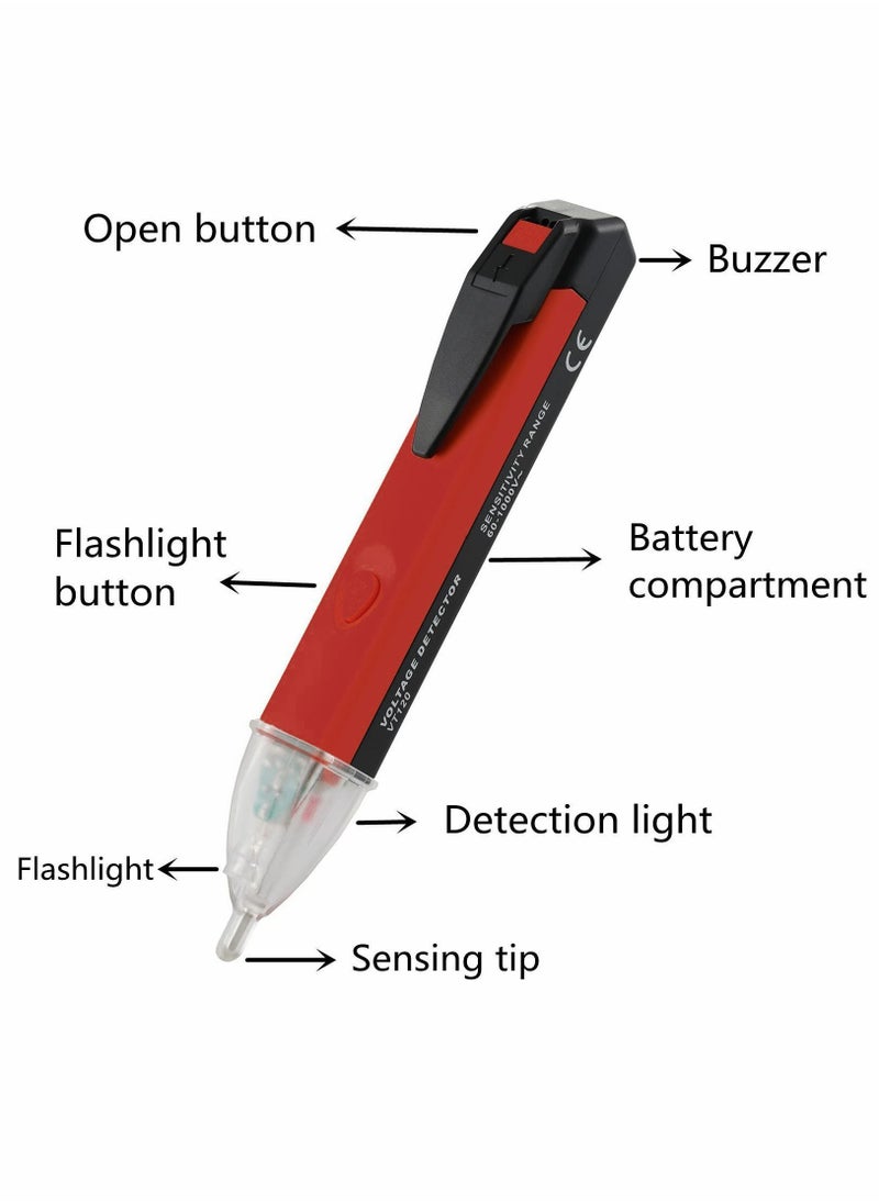 Y&D - Non-contact Voltage Tester Tool, Ac Detection Pen with Led Flashlight and Buzzer Alarm, Test Range 60v - 1000v for Live/null Wire Judgment - Image 1