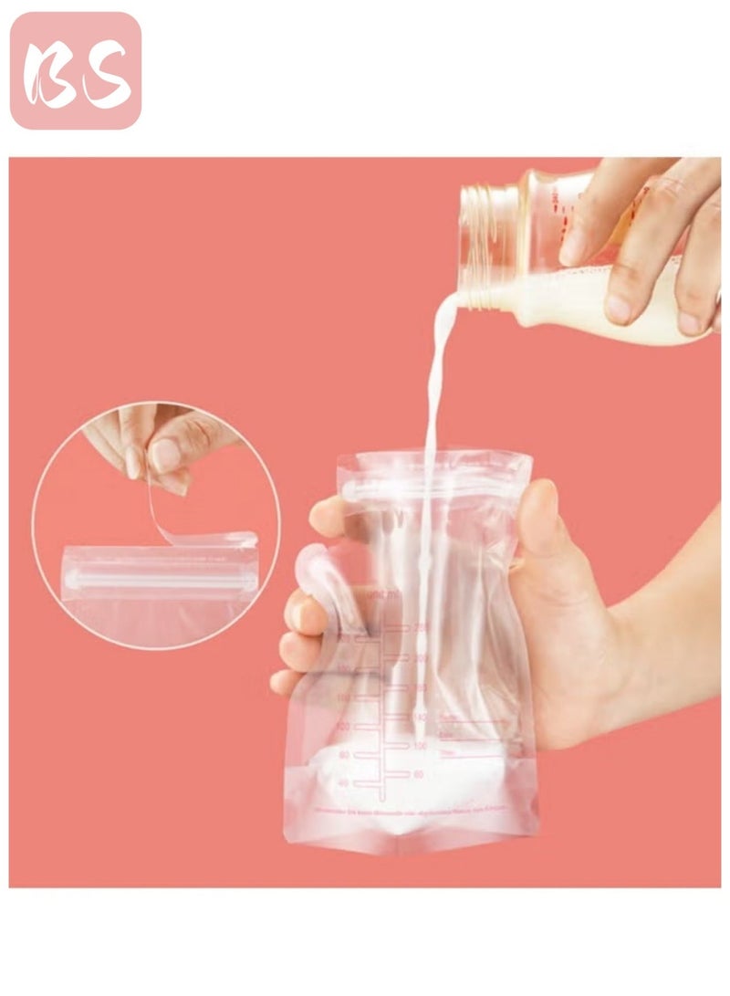 BS 120-pack Double-Layer Sealed Breast Milk Storage Bags | Large 250ml/8oz Capacity Self-standing Leak-proof Design | Food-grade Material, BPA-free | Separate Inlet/Outlet Design to Prevent Contamination | Writable Labels for Easy Record Keeping | Pre-sterilized and Ready to Use | Supports Freezing/Refrigeration/Heating in Multiple Scenarios - Image 3