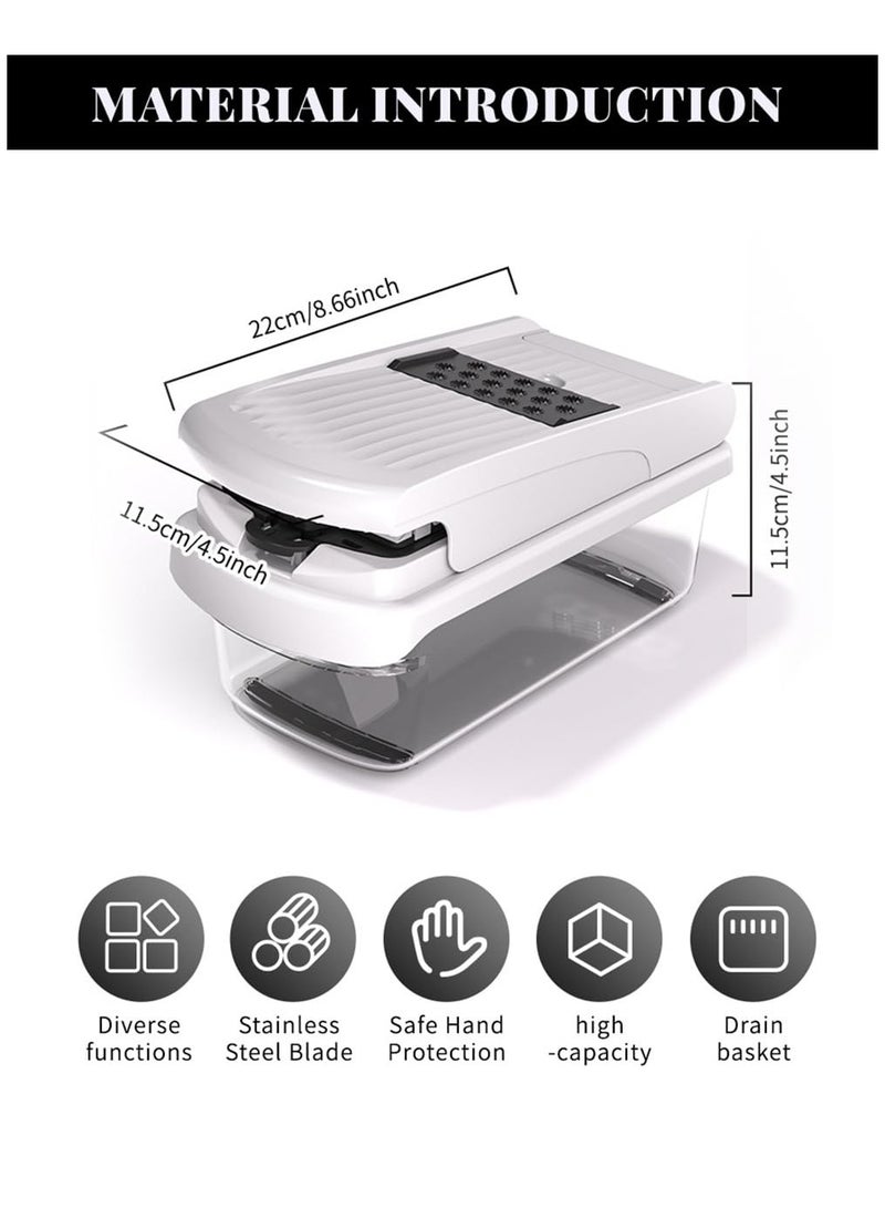 سوكاني قطاعة خضراوات متعددة الوظائف 15 في 1 مع 8 شفرات، قطاعة بصل، قطاعة خضراوات مع حاوية، قطاعة فواكه وخضراوات للمنزل والمطبخ - Image 2