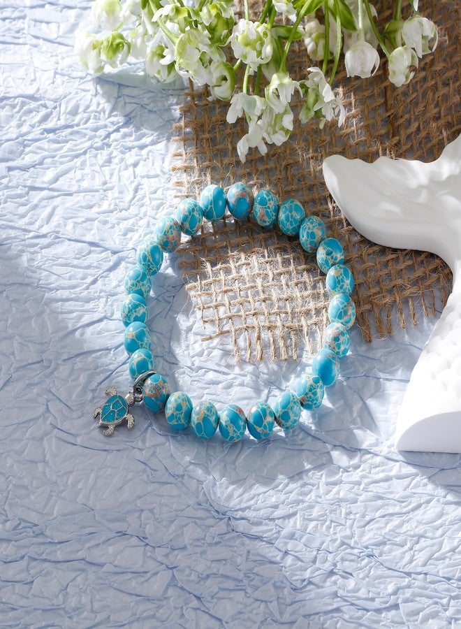Fullrainbow Crack Turtle Bracelet - Sea Turtle Gifts for Women - Turtle Lovers - Sea Turtle Decor - Turtle Beach - Stretch Bracelet - Copper - Retro - Image 4