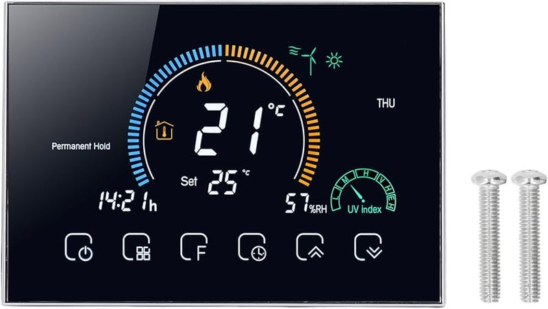 Smart WiFi Thermostat Switch Programmable Touchscreen Temperature Regulator Black - Image 2