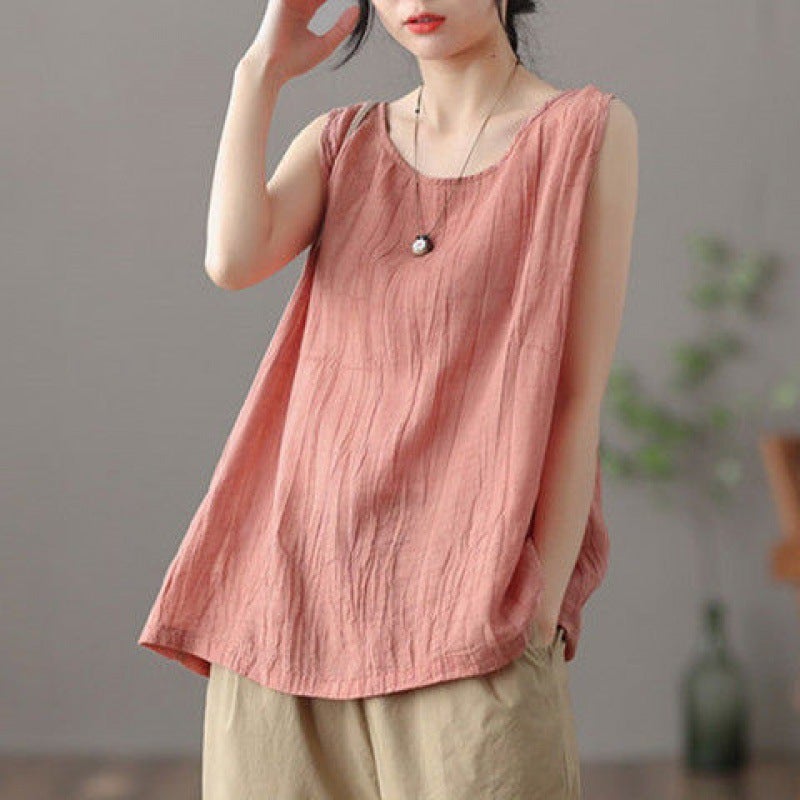 Sleeveless Camisole Summer 2022 New Korean Style Mother Loose Outer Wear Inner Top Summer Shirt Women'S - Image 4