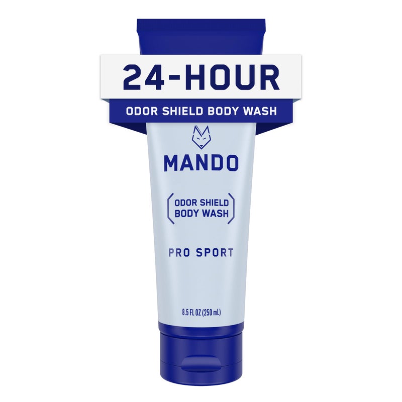Mando Odor Shield Body Wash  24 Hour Control  Removes Odor Better than Soap  SLS and Paraben Free Skin Safe  85 Ounce Pro Sport