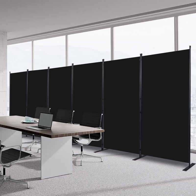 HOMSCREENER Room Divider 6FT Portable Room Dividers and Folding Privacy Screens 204 W Fabric Divider for Room Separation 6 Panel Partition Room Dividers Freestanding Wall Divider Screen for Dorm Studio Office 