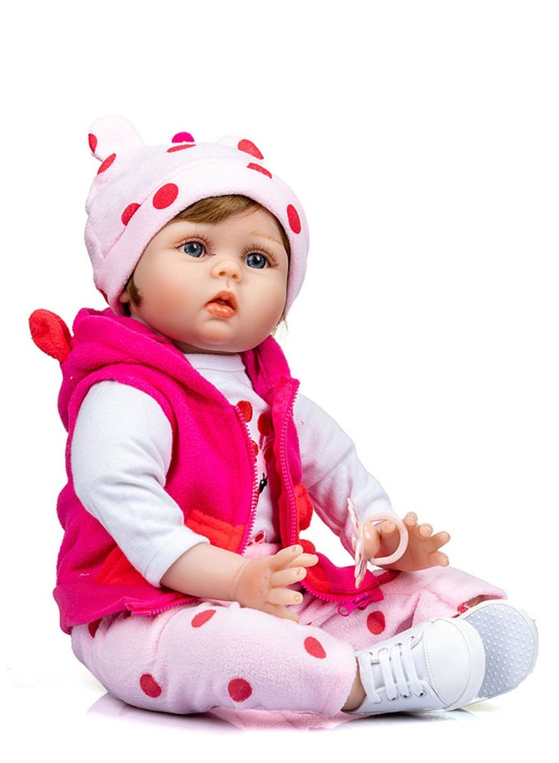 50 Cm Reborn Baby Doll Cloth Body with Cute Giraffe Stuffed Toy - Image 5