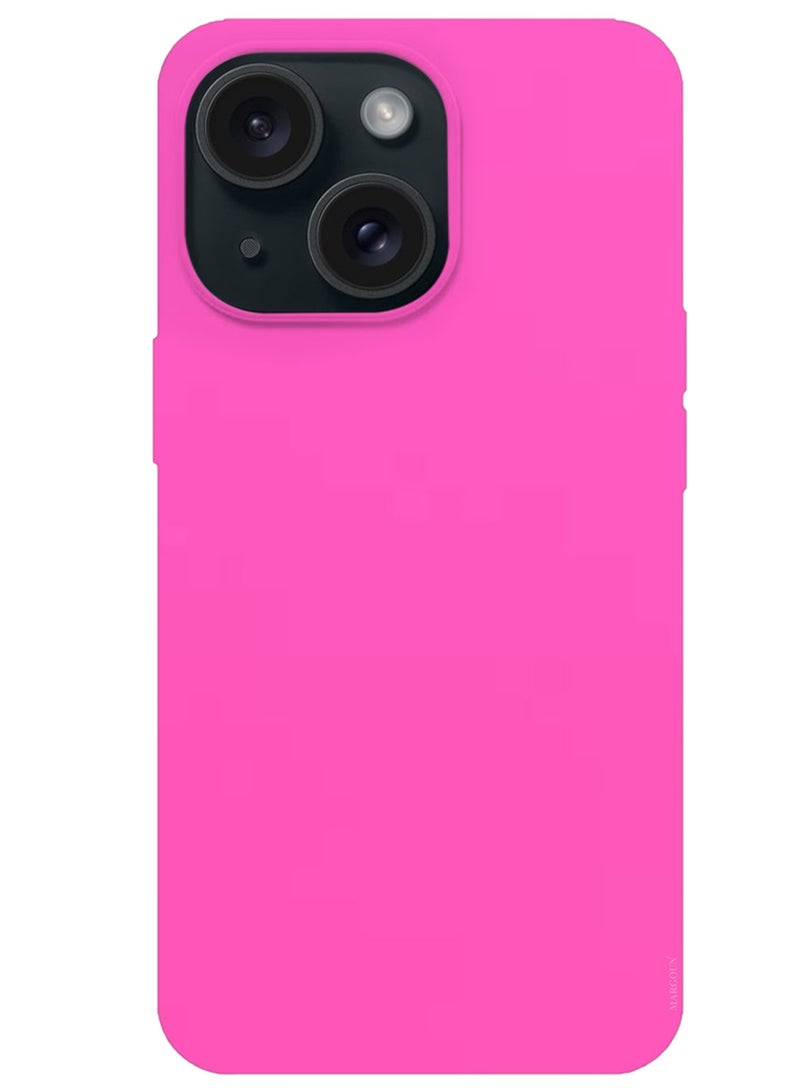 CATANES Silicone Case Cover for Apple iPhone 15 Plus, Slim Protective Cover with Microfiber Lining, Drop Protection - Hot Pink - Image 4