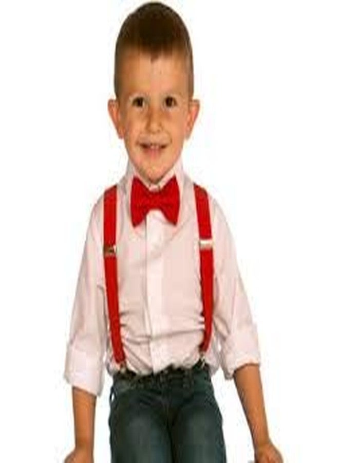 CLOTHERA Red Suspender and Bow Tie Set with Black Hat for Kids 1yrs to 3yrs - Image 5