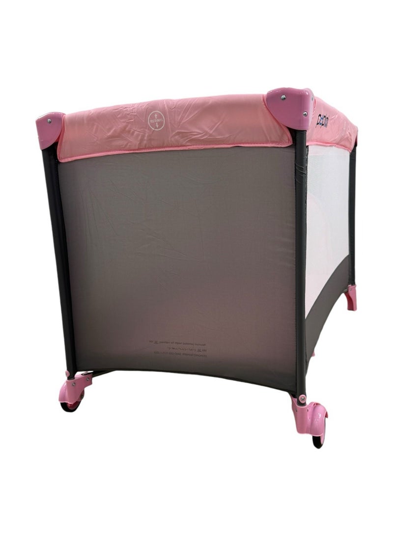 Papimo Portable Baby Bed 120*60*75cm, Multifunctional Foldable Travel Bed, Adjustable Travel Baby Bed for Infants - Beige - Image 4