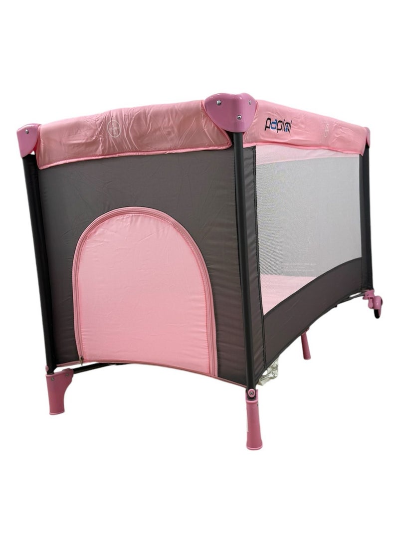 Papimo Portable Baby Bed 120*60*75cm, Multifunctional Foldable Travel Bed, Adjustable Travel Baby Bed for Infants - Beige - Image 5