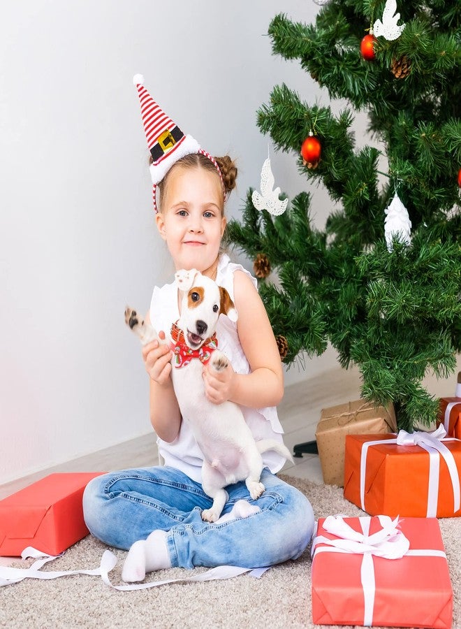 Reginary 100 Pieces Christmas Dog Bow Tie Collar Set Include 50 Dog Neckties and 50 Dog Bows Adjustable Christmas Dog Bows for Small Medium Dogs Grooming Accessories - Image 5