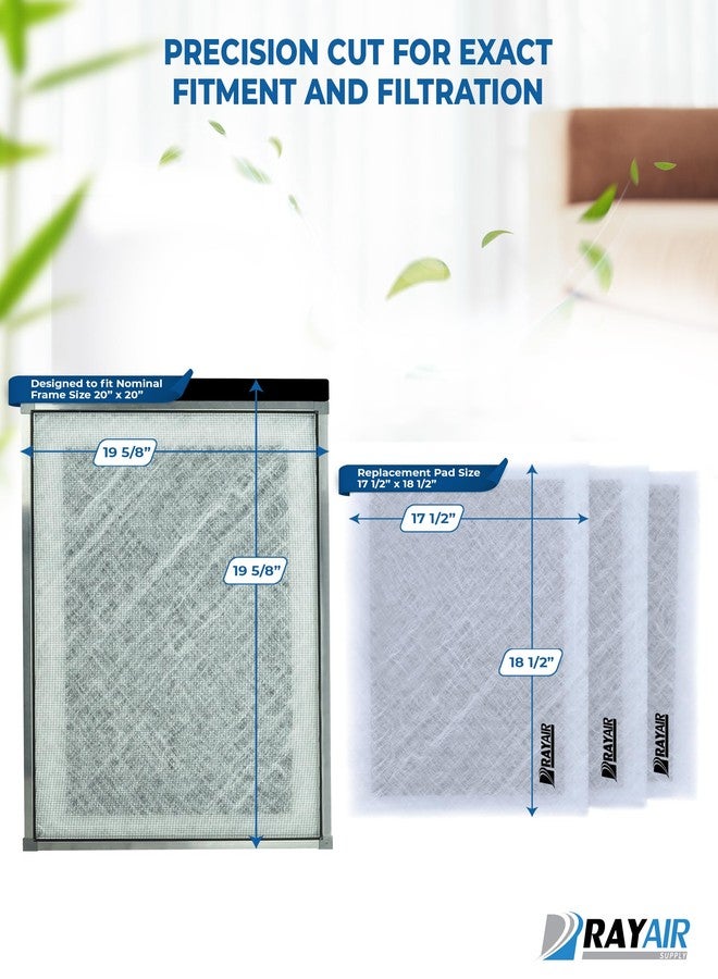 RayAir Supply 20x20 Replacement Filter Pads Compatible with Dynamic Air Cleaner 20X20 Refill (3 Pack) White - Image 3