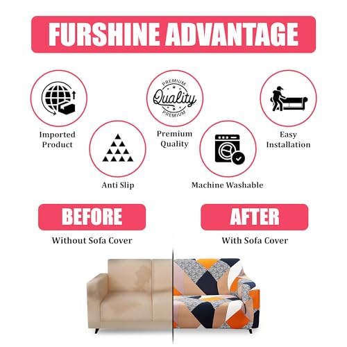 Furshine Sofa Cover 3 Seater and Two 1 Seater Fully Covered 5 Seater Sofa Cover Non-Slip Sticky Elastic Stretchable Sofa Set Imported Slipcover Blue Rhombus, Five Seater (3+1+1) - Image 3