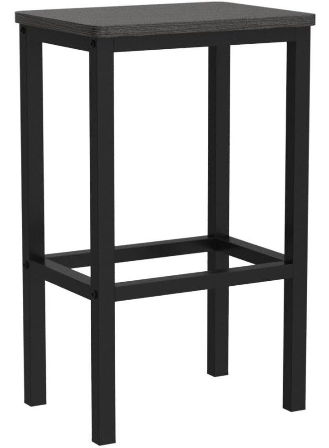 فاساجيل كراسي بار، مجموعة من كرسيين بار، كراسي بار للإفطار في المطبخ مع مسند للقدمين، تصميم صناعي لغرفة المعيشة، غرفة الحفلات، فولاذ رمادي فحمي وأسود 40×30×65 سم - Image 4