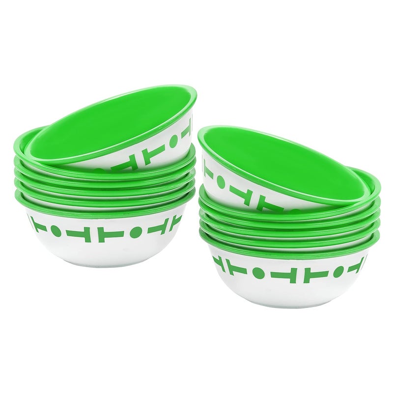 Cutting EDGE Cutting EDGE Double Color Big Bowl for Snacks Kitchen Serving Food Plastic Bowl 300ml Capacity Pack of 3 Green - Image 4