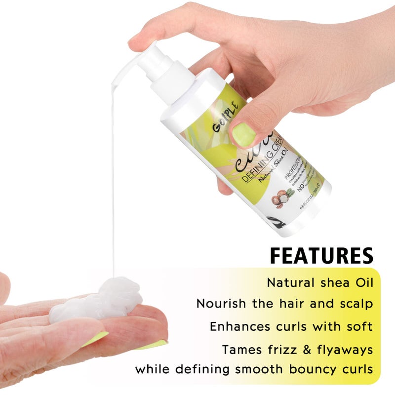 Goiple Curl Defining Cream - Curling Perfection for Wavy Hair, Anti-Frizz Hair Smoothing Cream to Define All Natural Curl Types and Textures with 9 Row Brush - Image 3