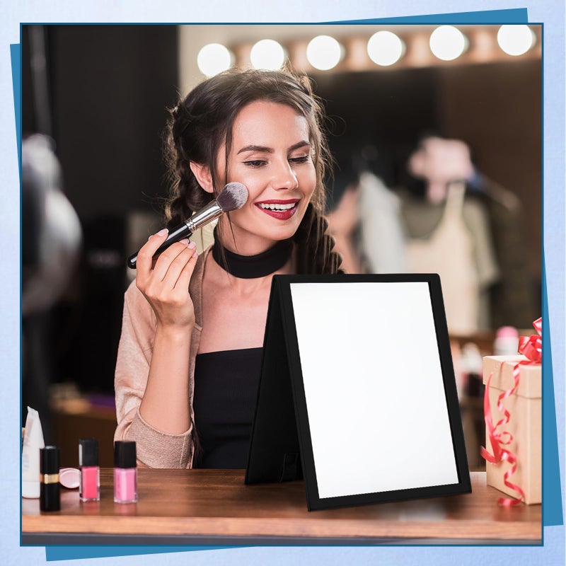 GlikCeil Foldable Portable Full Length Mirror for Dorm Dance Backstage Camping Travel Hanging Folding Makeup Body Mirror for Dancers Artists Home Aestheticians Spa(Black,25.6" X 12") - Image 4