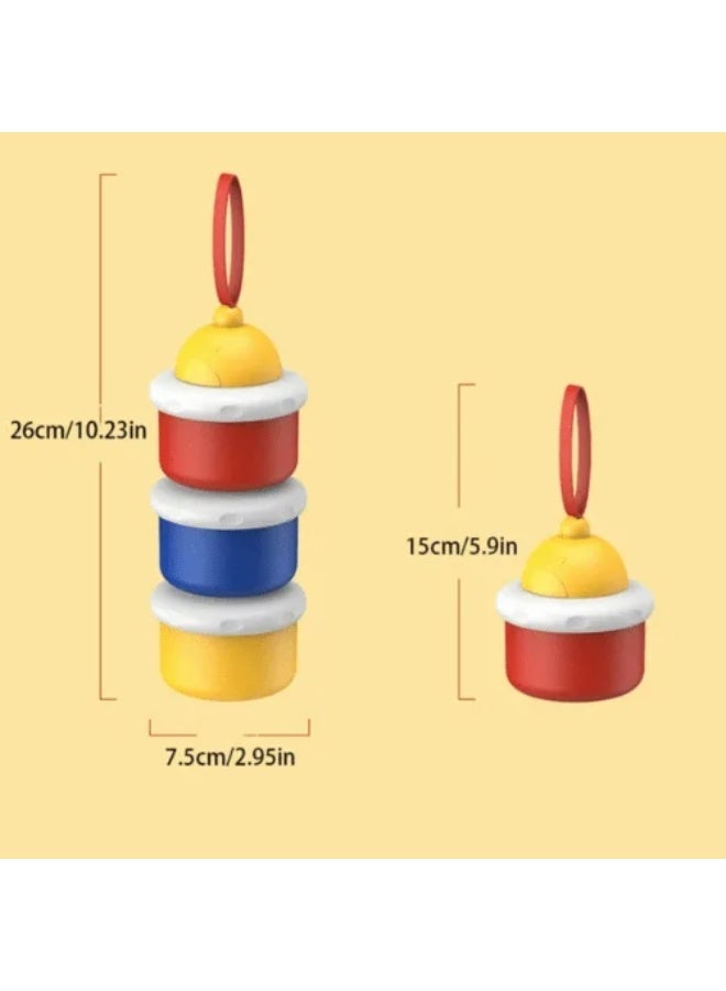 Chicco Baby Milk Powder Dispenser – 3-Layer Stackable Formula Storage Container with Carry Handle – Portable Travel-Friendly Snack Box for Newborns and Toddlers - Image 4