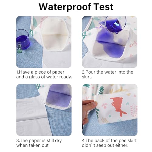 WELOMELO Waterproof Diaper Pants for Baby Kids, 2 Packs Absorbent Toddler Potty Training Pants Boys Girls Use Day Night (Rabbit Pant + Skirt L) - Image 5