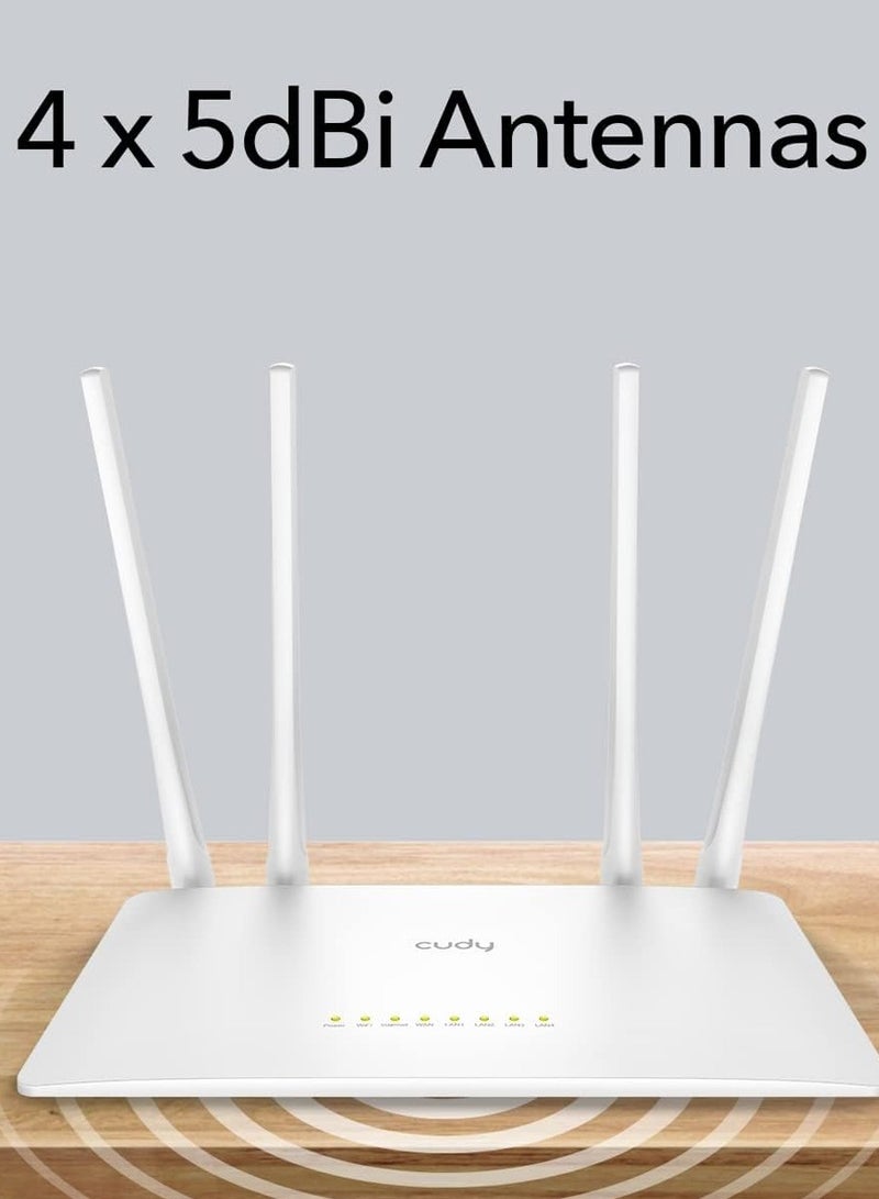 Cudy AC1200 Smart WiFi Router, WiFi Extender, Wireless Access Point, WISP, 5GHz Dual Band Wireless Internet Router, 10/100Mbps LAN, 5 dBi Antennas, VPN, Guest WiFi, AP Mode, WR1200 - Image 3