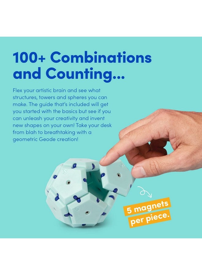 Speks Geode Matte Pentagons Magnetic Fidget Toy For Adults | Quiet Sensory Toy For Stress Relief & Anxiety, Office Desk Toy & Top Gadget Gift Idea | Mile High, 12 Piece Set - Image 4