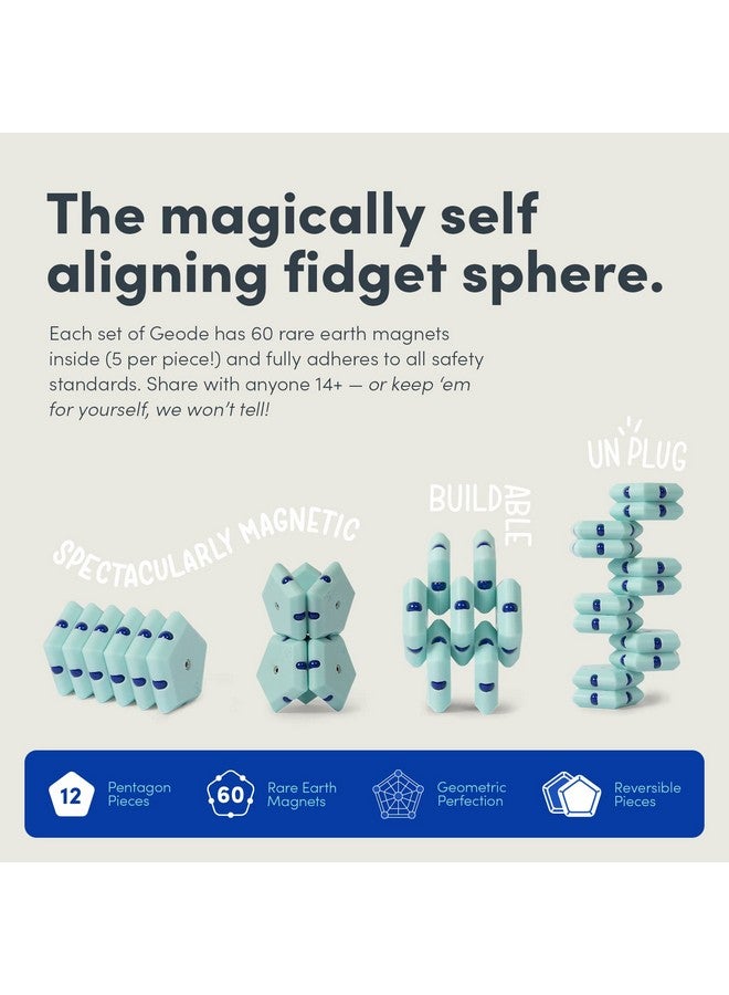 Speks Geode Matte Pentagons Magnetic Fidget Toy For Adults | Quiet Sensory Toy For Stress Relief & Anxiety, Office Desk Toy & Top Gadget Gift Idea | Mile High, 12 Piece Set - Image 3