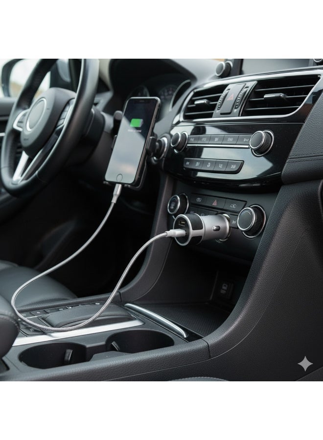 MAXOLA Fast Car Charger 40W  Type-C + USB Dual Port Super Fast Charging Adapter, 12-24V Input, Universal for All Smartphones - Image 3