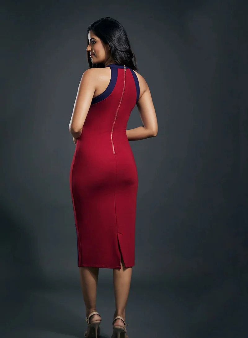 Zigzag  Color Block Sheath Dress for Women | Best Price UAE