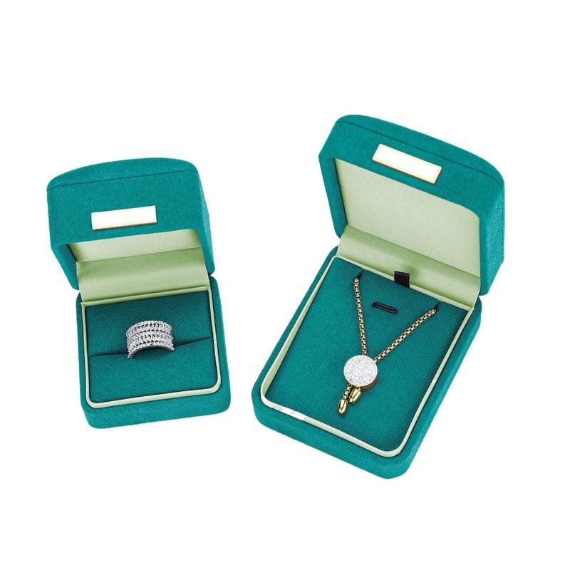 Jewelry Box Large Capacity for Rings Necklaces and Bracelets 6.6 x 6.6 x 5.8 cm Green Lockable - Image 1