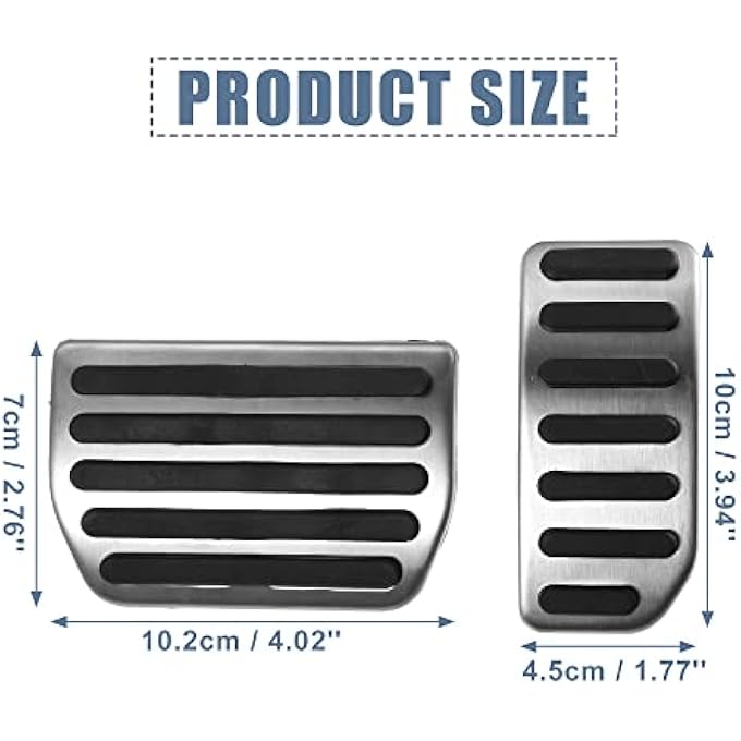 2pcs Brake Pedal Pad Gas Accelerator Pedal Cover for Volvo XC60 2010-2017 Silver Tone - Image 5