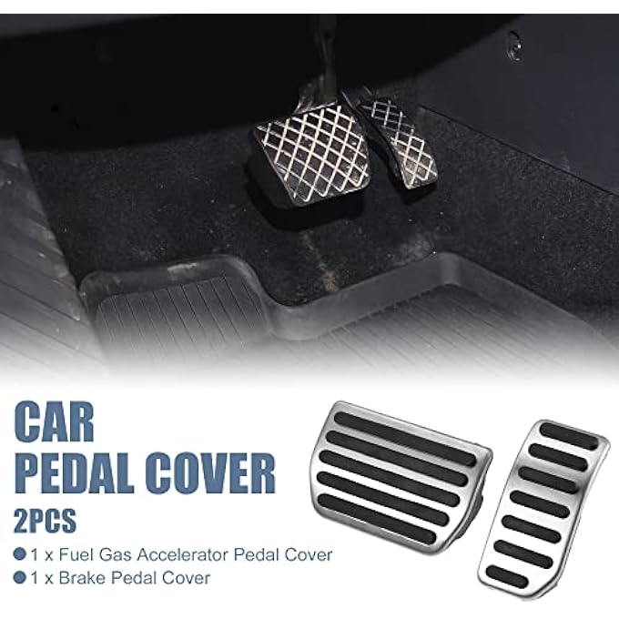2pcs Brake Pedal Pad Gas Accelerator Pedal Cover for Volvo XC60 2010-2017 Silver Tone - Image 3
