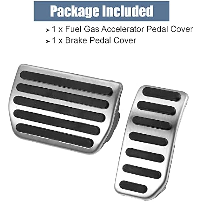2pcs Brake Pedal Pad Gas Accelerator Pedal Cover for Volvo XC60 2010-2017 Silver Tone - Image 4