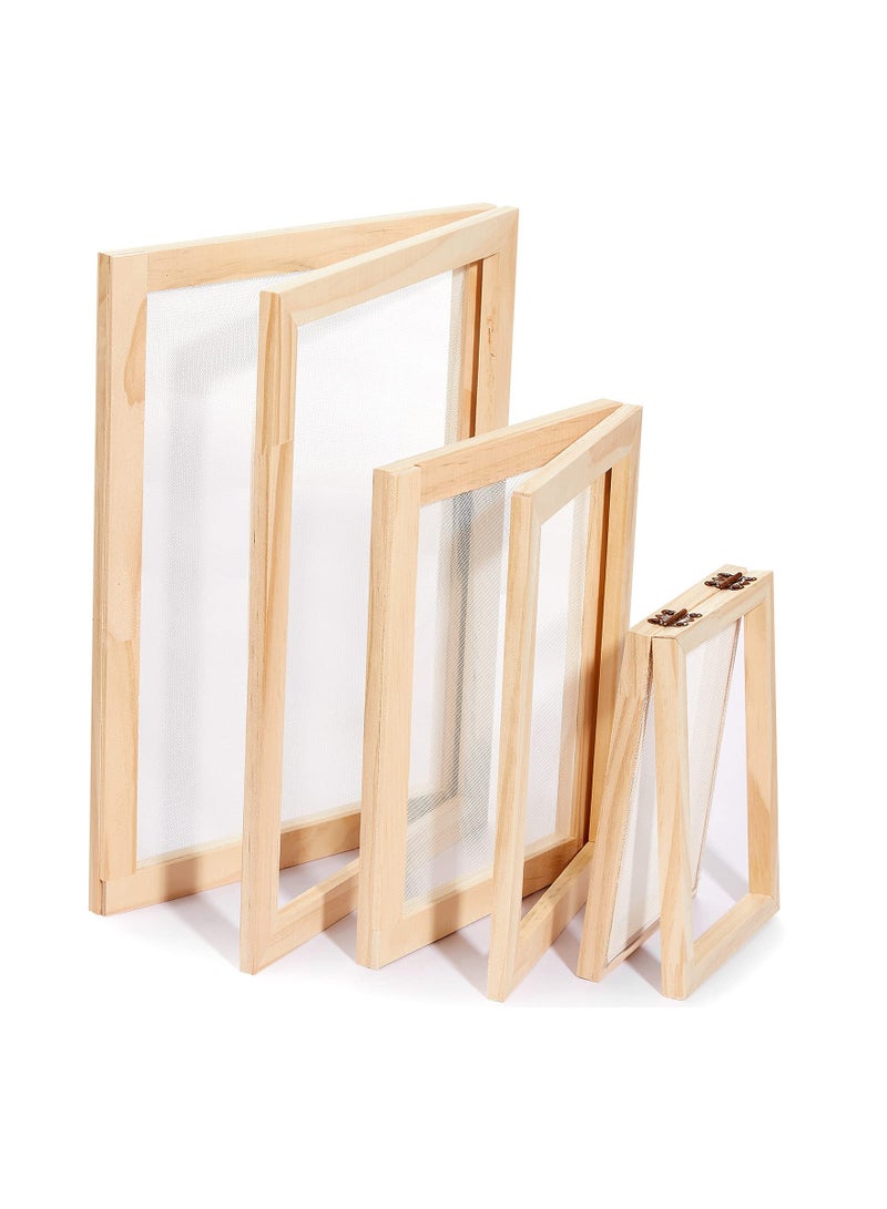 Generic 3-Piece Wooden Paper Making Mould Kit with Screens - KASTWAVE DIY Paper Craft Frames in 3 Sizes (5x7", 7.5x9.8", 9.8x13") for Creative Papermaking Projects  - Image 1
