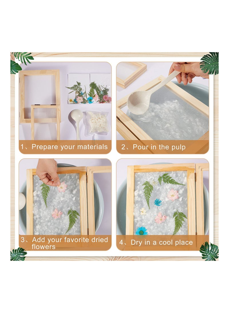 Generic 3-Piece Wooden Paper Making Mould Kit with Screens - KASTWAVE DIY Paper Craft Frames in 3 Sizes (5x7", 7.5x9.8", 9.8x13") for Creative Papermaking Projects  - Image 4