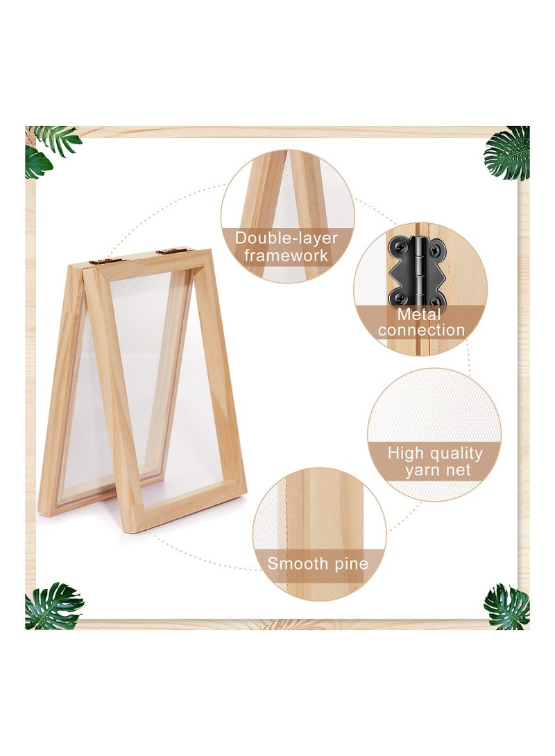 Generic 3-Piece Wooden Paper Making Mould Kit with Screens - KASTWAVE DIY Paper Craft Frames in 3 Sizes (5x7", 7.5x9.8", 9.8x13") for Creative Papermaking Projects  - Image 3