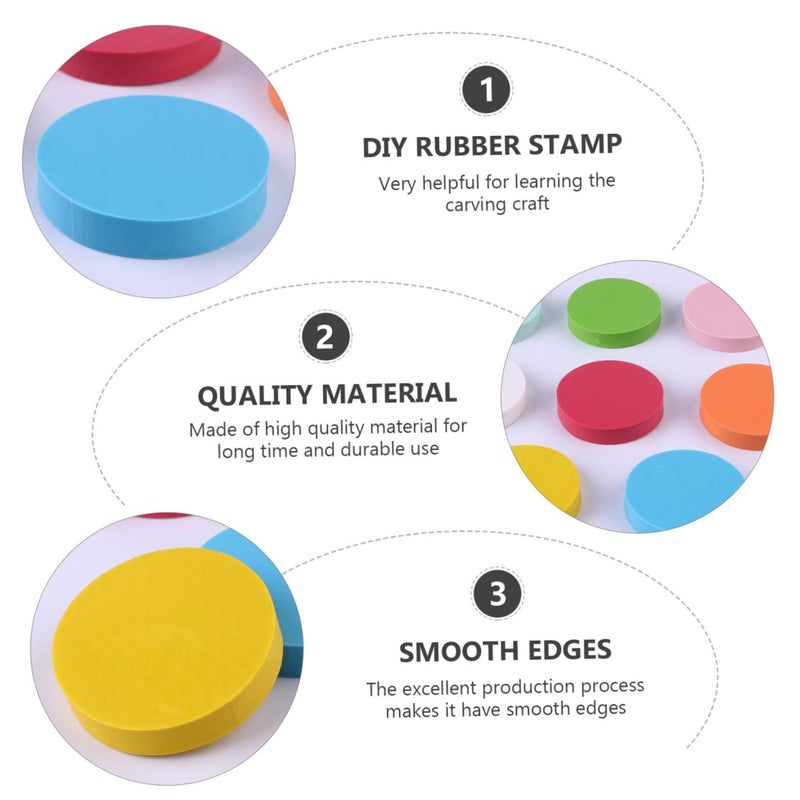 8pcs Rubber Stamp Carving Blocks for Professional Engraving Smooth Edges Crafting Scrapbooking Themed Medals - Image 4