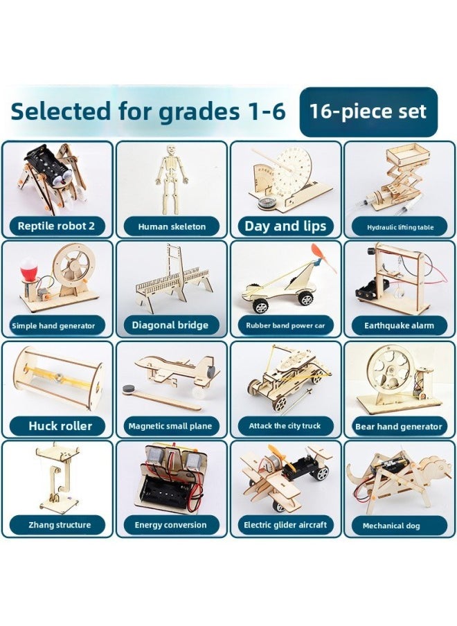 Generic - Primary School Students Science And Technology Education Small Production Suit Children Creative Diy Science Experiment Physics Manual Invention Materials-Color:10-piece Set Of Authenticity, Sea, Land And Air Experiments - Image 1