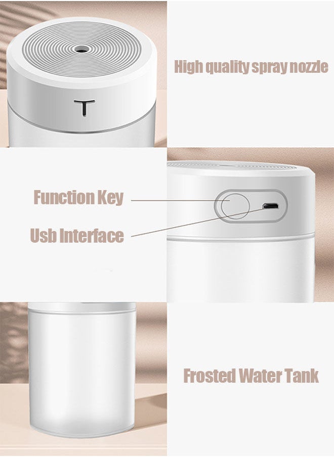 260mL Mist Humidifier Diffuser Portable Colorful Night Light Quiet Cool Humidifier Desktop USB Powered Auto-Off Humidifier for Home Travel Office Bedroom
