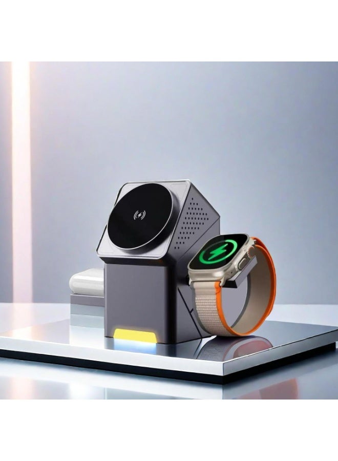 general Wireless Charging Station for Apple - 3 in 1 Charger Stand Multiple Devices, Foldable Intelligent Magnetic Charger Dock for iPhone 16/15/14/13, Airpods, Apple Watch - Image 4