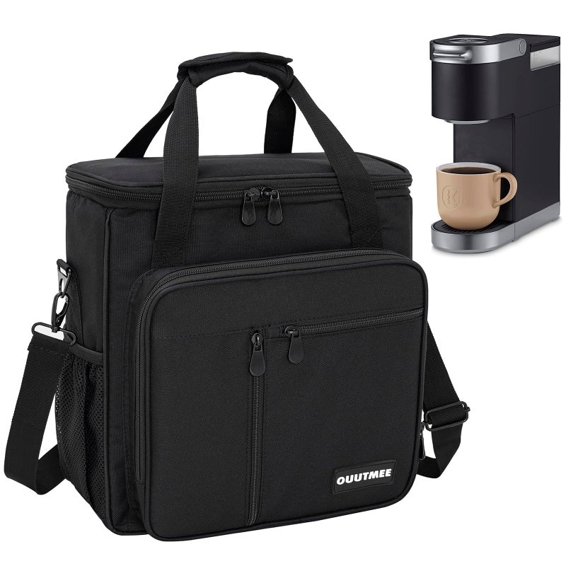 OUUTMEE Coffee Maker Carrying Bag Compatible with Keurig KMini or KMini Plus Single Serve Coffee Brewer Portable Storage Bag with Extra Pockets Storage Tote Case With Shoulder Strap