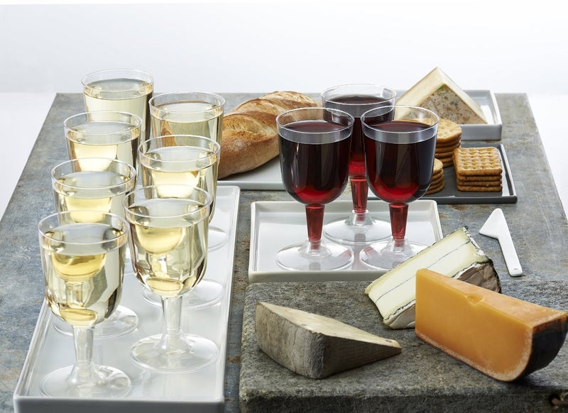Party Essentials Disposable Hard Plastic Two Pieces Wine Glasses, 40-Count, 5.5-Ounce, Clear - Image 4