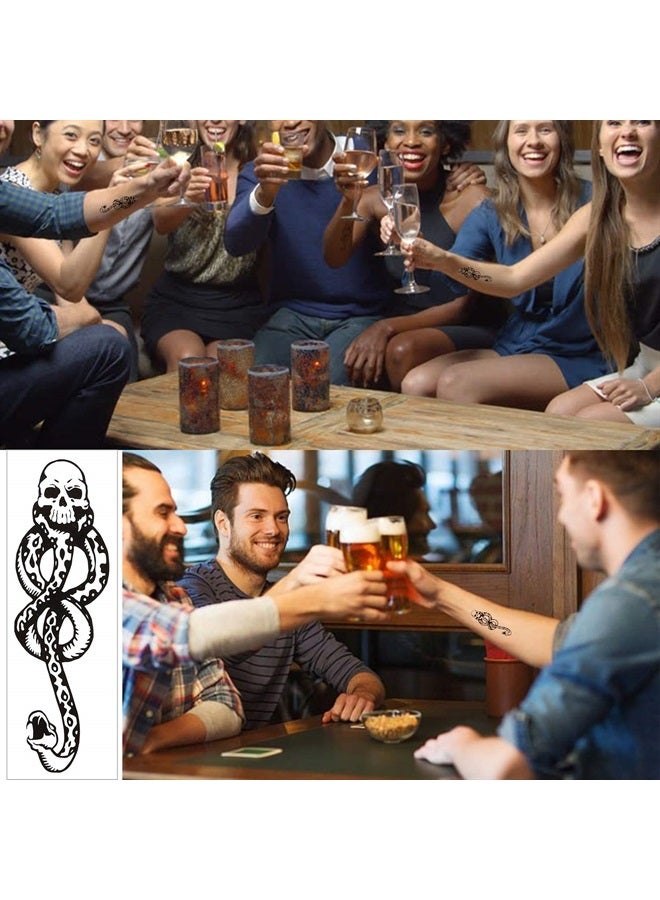 Konsait 20 ورقة من وشوم الموت آكلين، وشوم علامة الظلام ماما جمجمة ثعبان مزيفة مؤقتة للبالغين والأطفال لحفلات تنكرية عيد الهالوين - Image 2