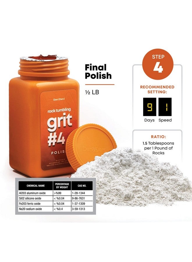 Dan&Darci Dan&Darci Rock Tumbler Grit Refill Kit - 3.5 Pounds Grits Media + Poly Plastic Pellets - Rocks Polishing Refills for Any Brand Tumblers - Polish Tumbling Supplies Set - Stone Polisher  - Image 5