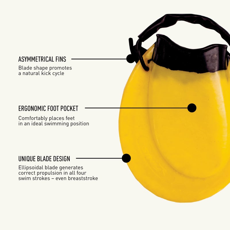 FINIS Positive Drive Fins - High-Quality Swim Fins for Men and Women - Swim Flippers to Use with All Four Swim Strokes - Swimming Fins for Swimming and Pool Accessories - XX-Large, Yellow - Image 5