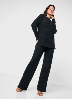Long Sleeves Ribbed Lounge Set
